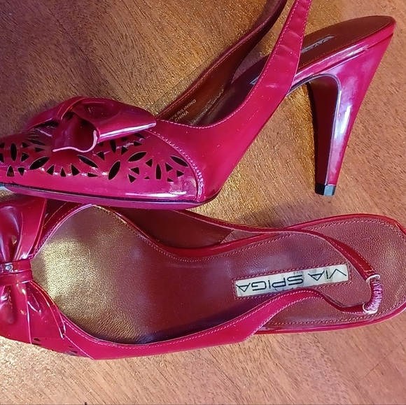Via Spiga Rose/Hot Pink 90s Slingbacks NEW without box - Picture 4 of 4